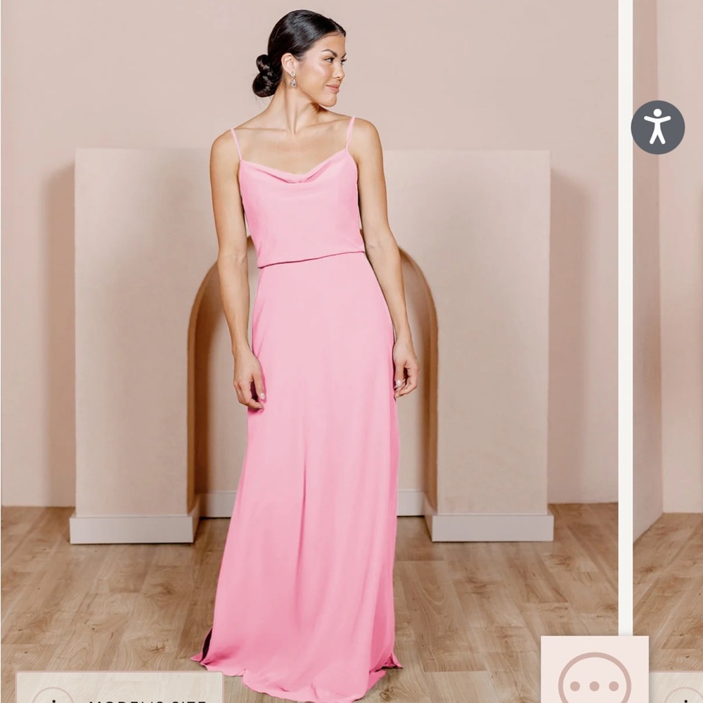 Revelry Skye Chiffon Dress Size 2 Rosette Pink